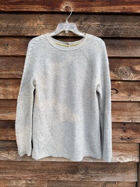 KEW merino wool sweater rainbow button down neck